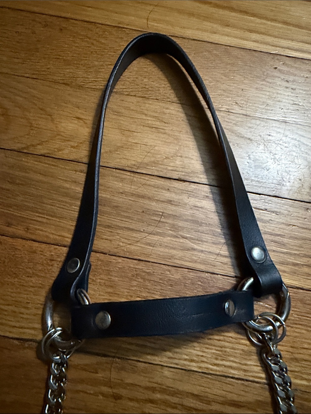 NWT Custom Black Leather & Chain Headpiece - Picture 5 of 12